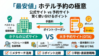 【ホテル予約】最安値はどこ？公式サイトと旅行サイトの違いやお得な予約タイミング