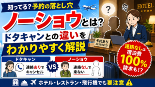 ノーショウ（無断キャンセル）とは？ドタキャンとの違いや被害額、オーバーブッキング時の補償制度を解説