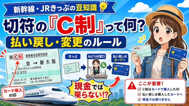 JR乗車券の「C制」の意味は？払い戻し場所や手数料・クレジットカード決済の注意点