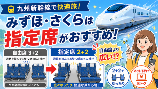 新幹線『みずほ』『さくら』は普通指定席が快適！2列＋2列シートと予約のコツ