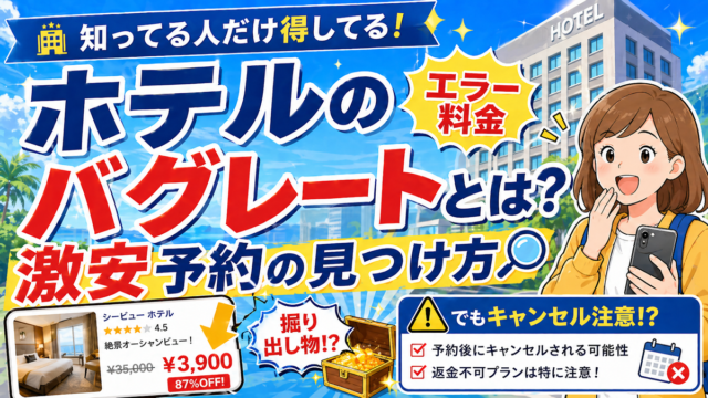 ホテルのバグレート(エラー料金)とは何か？見つけ方とキャンセル