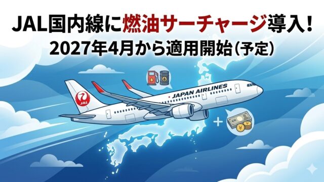 JAL国内線の燃油サーチャージは2027年4月導入計画。航空券・マイルへの影響