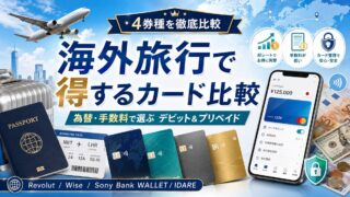 海外旅行の手数料を節約！デビット・プリペイドカード4選を徹底比較（Revolut・Wise・Sony Bank WALLET・IDARE）