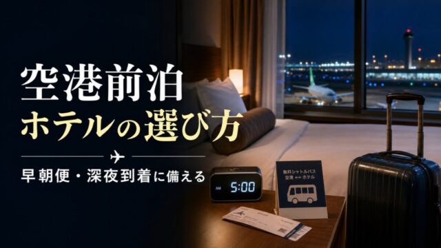空港前泊ホテルの選び方 早朝便 深夜到着 無料シャトル 大浴場