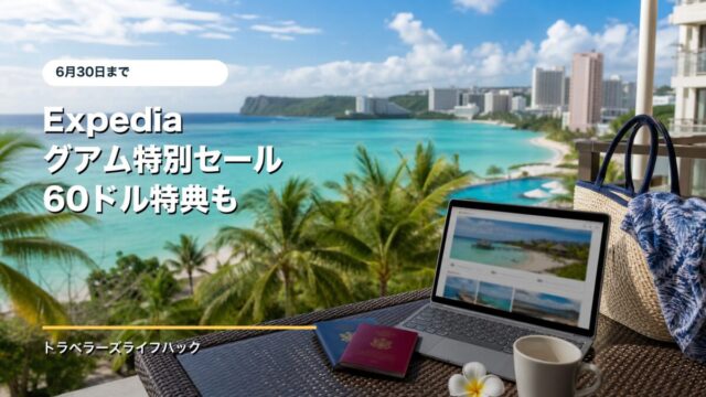 Expediaグアム特別セールとGuam Payクーポンのアイキャッチ