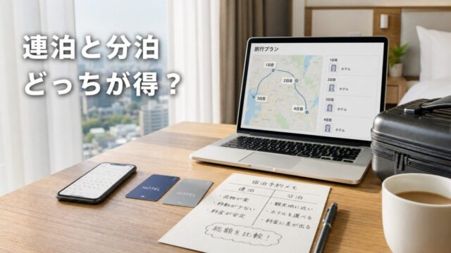 ホテル連泊と分泊のどちらが得か比較する旅行計画