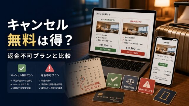ホテル予約のキャンセル無料と返金不可プランの選び方