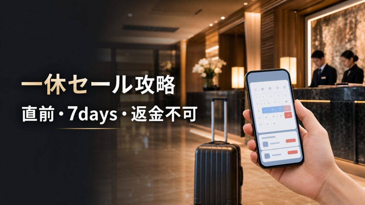 一休のウルトラ7days・直前割引・返金不可プランを比較するホテル予約ガイド