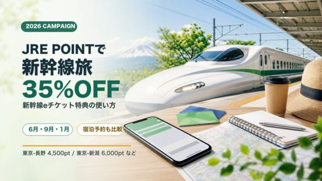 JRE POINT特典 新幹線eチケット35パーセントOFF 2026年の対象期間と使い方