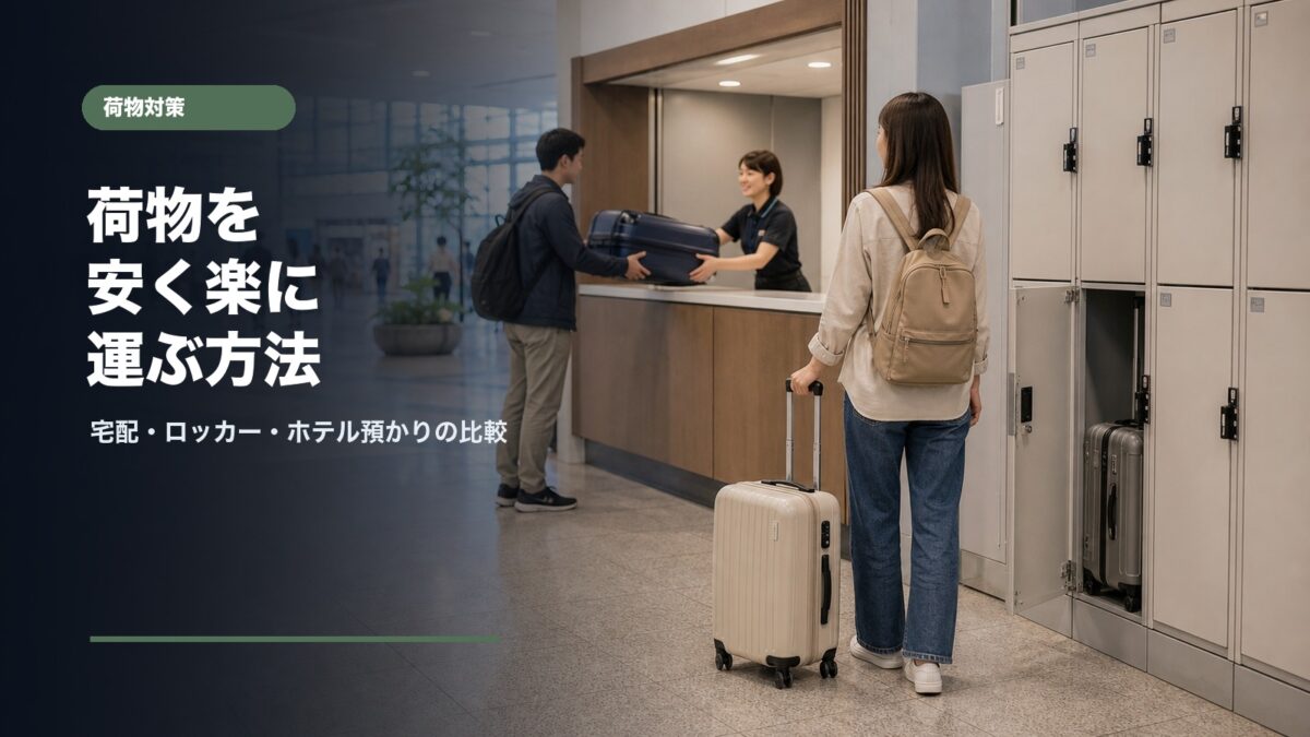 国内旅行で荷物を安く楽に運ぶ方法と宅配駅ロッカーホテル配送の比較