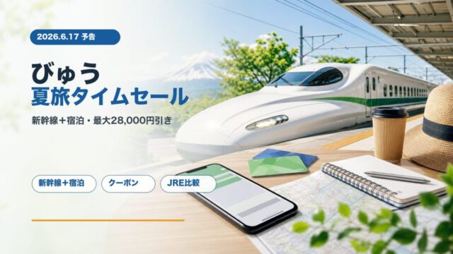 JR東日本びゅう 夏旅タイムセール2026 新幹線宿泊クーポン