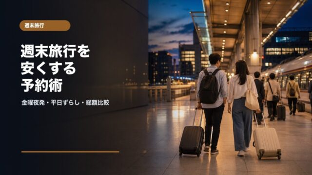 週末旅行を安くする方法と金曜夜発日曜午前帰り平日ずらしの比較