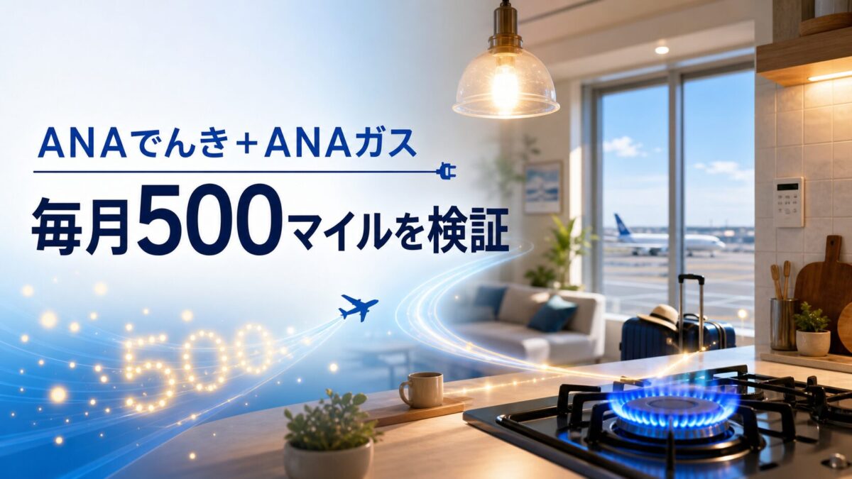 ANAでんきとANAガスで毎月500マイルを貯める方法