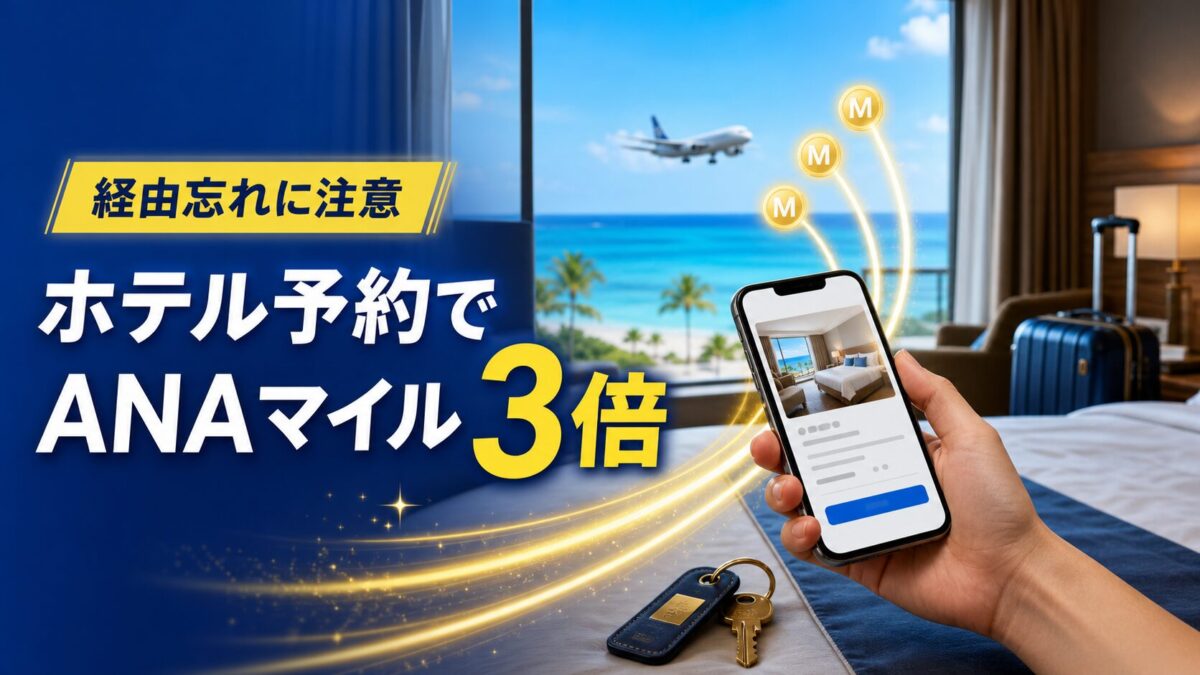 ANAマイレージモール経由のBooking.comで3倍マイル