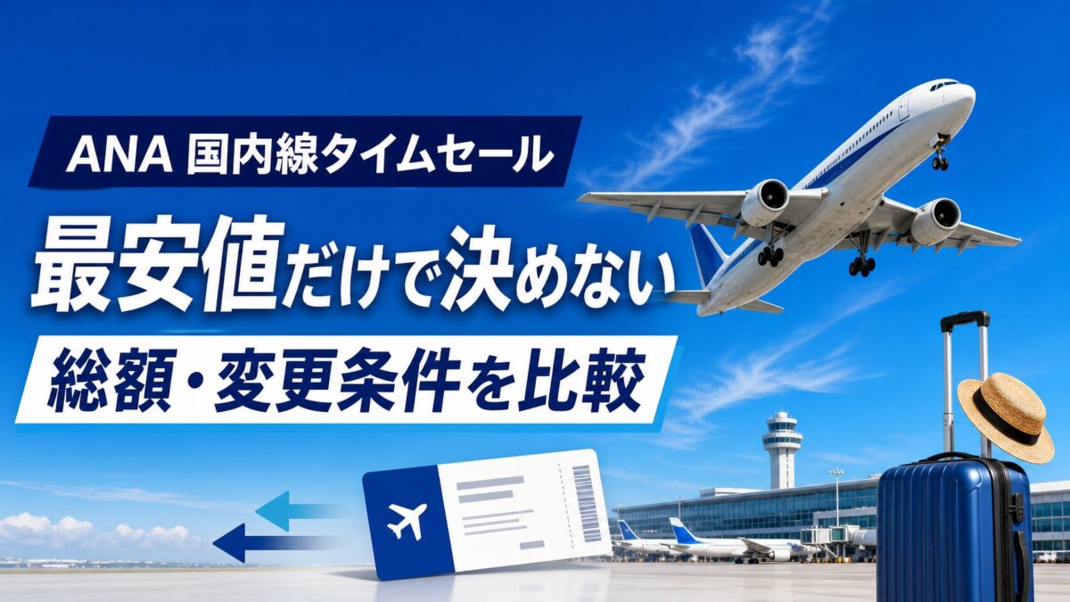 ANA国内線タイムセールを総額と変更条件で比較する方法