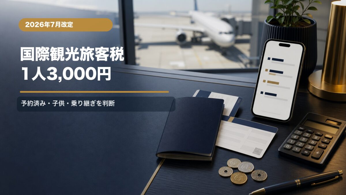 国際観光旅客税3000円の予約済み航空券と家族負担