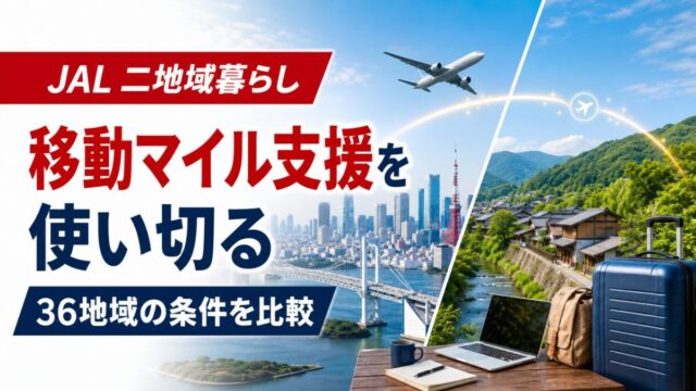 JAL二地域暮らしの移動マイル支援と36地域の条件比較
