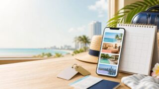 7月の旅行キャンペーンとホテル予約サイトを比較するイメージ