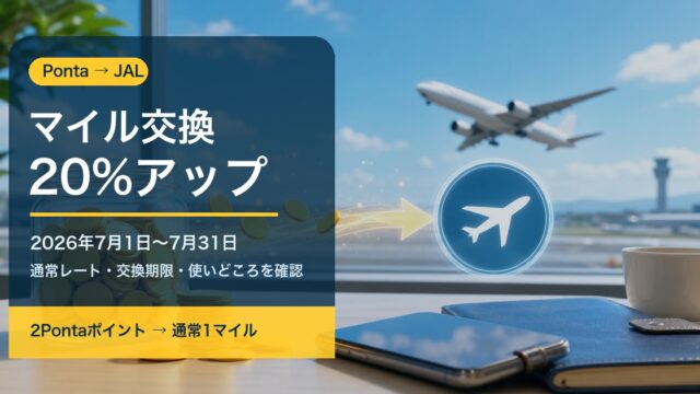 PontaポイントからJALマイル交換レート20パーセントアップキャンペーン