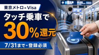 東京メトロでVisaをタッチして30％還元を受けるキャンペーン