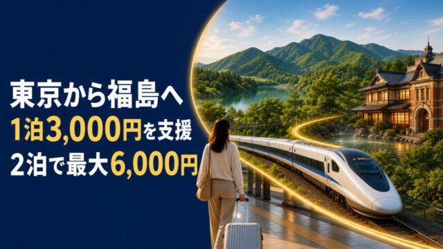 東京から福島への対象旅行で1泊3000円、2泊最大6000円を支援する旅行ブログ画像