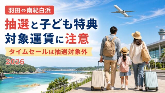 JAL南紀白浜搭乗キャンペーン2026の抽選と子ども特典と対象運賃