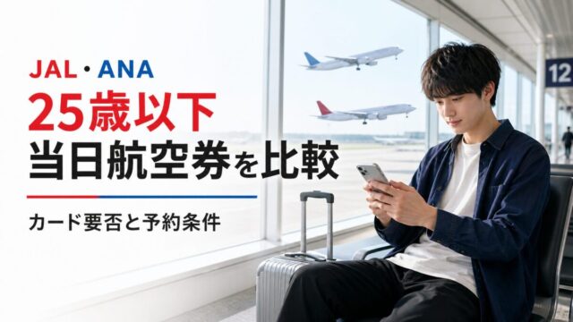 JALスカイメイトとANAユースの25歳以下当日航空券を比較