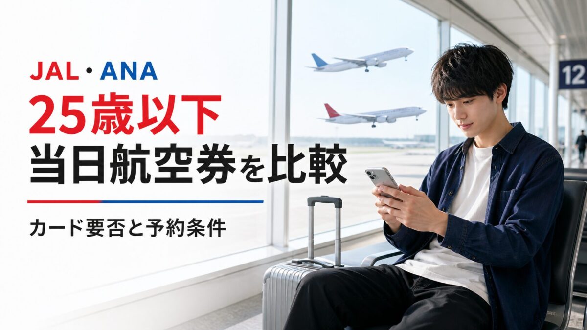 JALスカイメイトとANAユースを25歳以下の当日航空券として比較