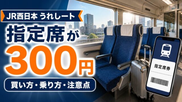 JR西日本うれしートは300円で座席を指定できる