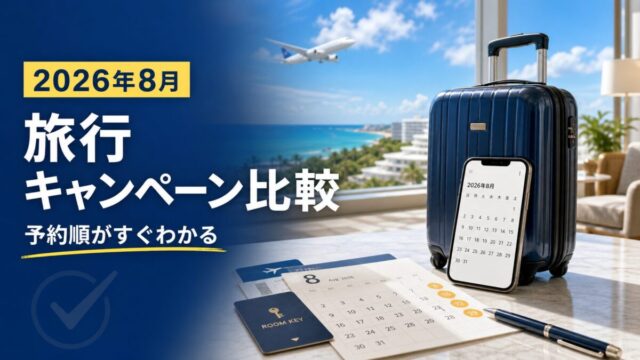 2026年8月の旅行キャンペーンを予約順で比較