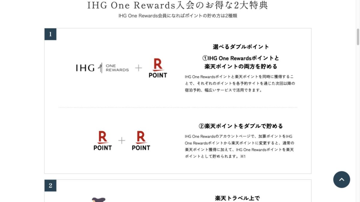 楽天トラベルでIHG One Rewardsと楽天ポイントを貯める公式案内