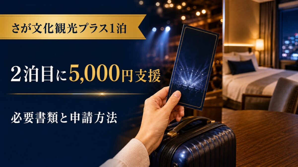 佐賀の有料イベント参加と県内2連泊で2泊目に5000円支援