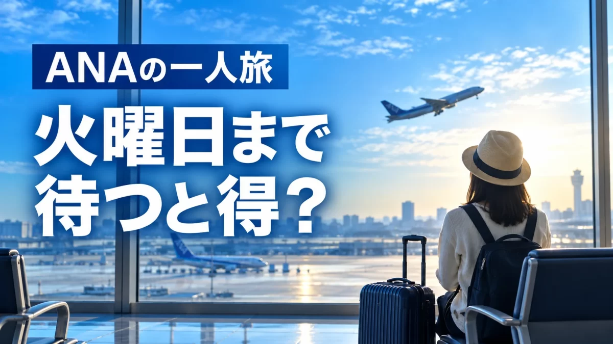 ANA一人旅は火曜日予約がお得?1,000マイルとセール価格を比較