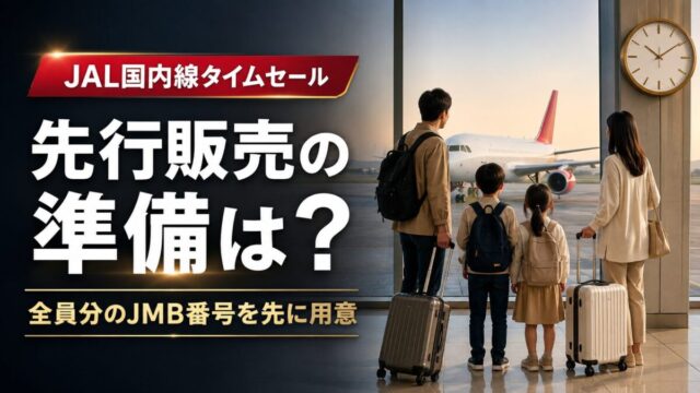 JAL国内線タイムセールは先行販売前に全員分のJMB番号を準備