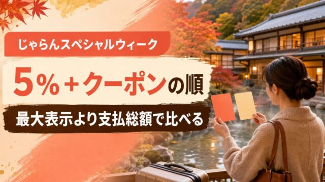 じゃらんスペシャルウィークはセールプランとクーポンを支払総額で比較