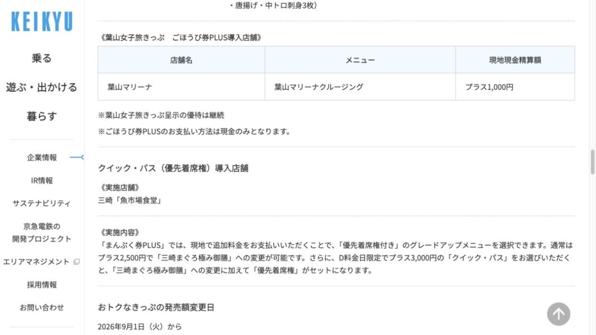 京急 クイック・パスの追加料金とD料金日条件