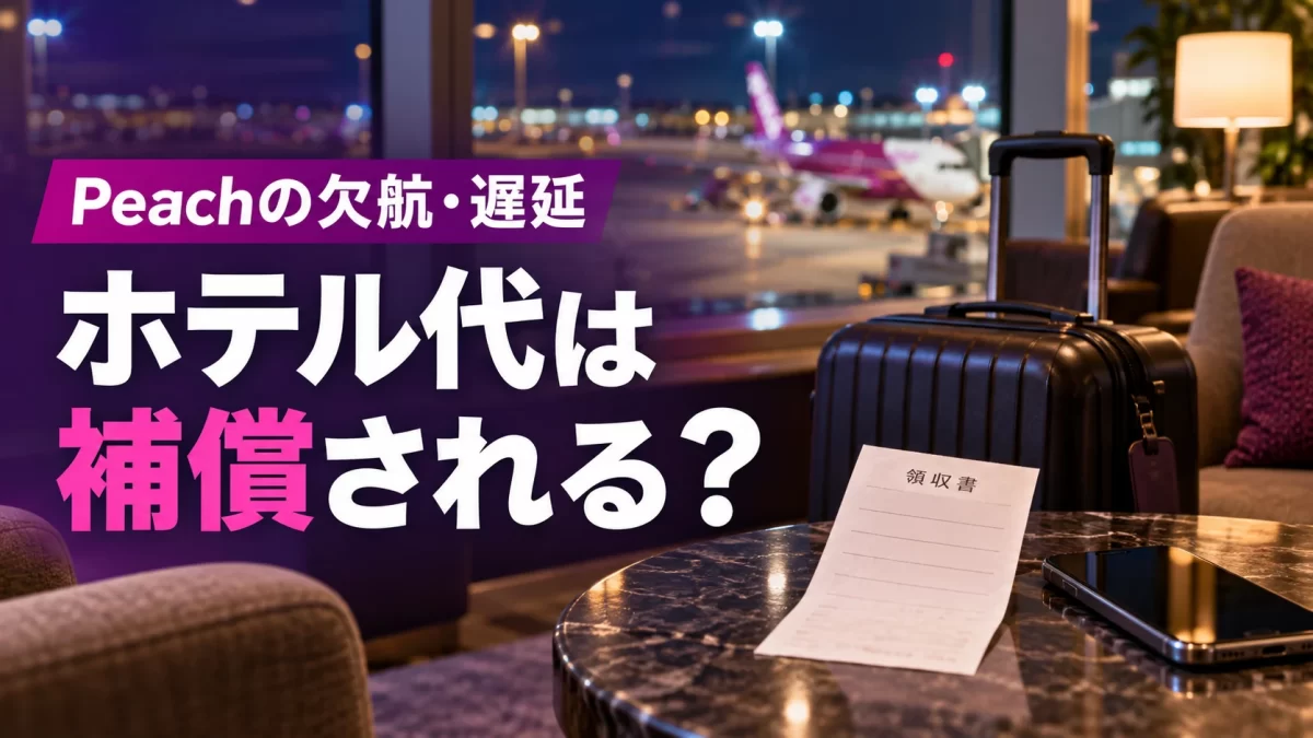 Peach欠航・遅延の補償|ホテル代・交通費の対象と申請方法