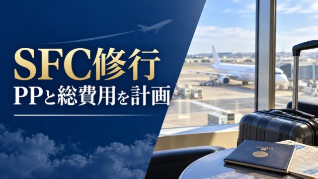 SFC修行、PPと宿泊や交通を含む総費用を計画