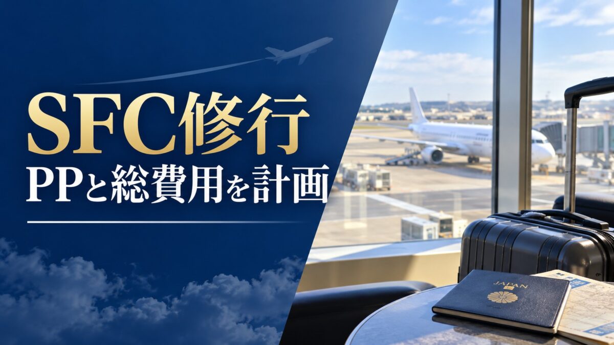 SFC修行、PPと宿泊や交通を含む総費用を計画
