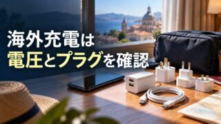海外旅行の充電器と変換プラグを入力電圧・形状で照合する準備