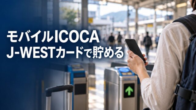 モバイルICOCAでJ-WESTカードのポイントを貯める（イメージ）